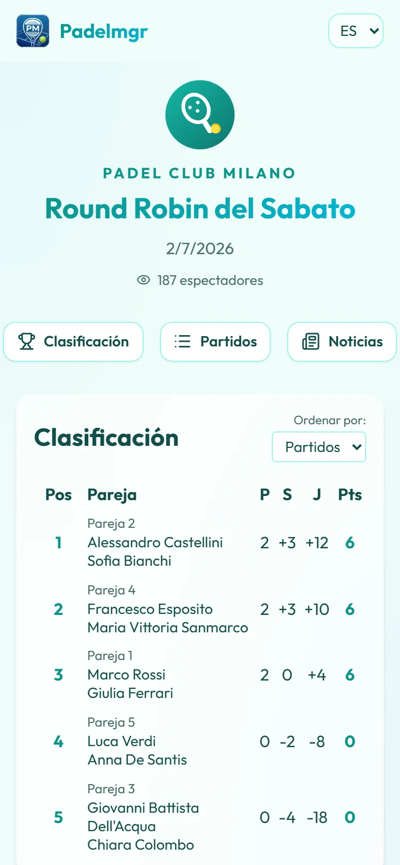Vista pública en directo